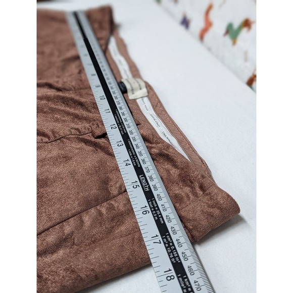 Anthropologie The Essential Slim Brown Textured Straight Leg Pants Womens 14 - Picture 5 of 11